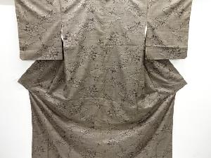 大特価品　雲取りに花模様織り出し本場泥大島紬着物(5マルキ)